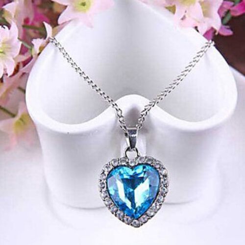 Blue Heart of Ocean Pendant & Chain Just $3.97 + Free Shipping