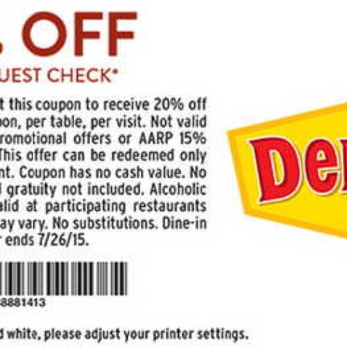 Denny's: 20% Off Entire Check