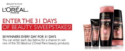 L’Oreal 31 Days of Beauty Sweepstakes