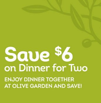 Olive Garden: $6 Off Dinner For Two