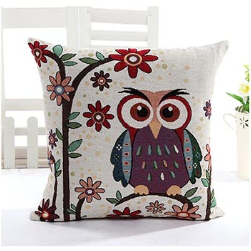 Linen Owl Throw Pillow Only $4.89 + Free Shipping