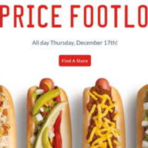 Sonic: 1/2 Price Footlongs All Day Today