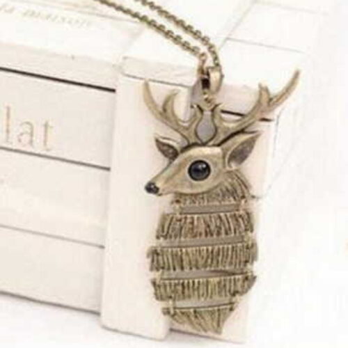 Brass Deer Pendant and Necklace Only $4.98 + Prime