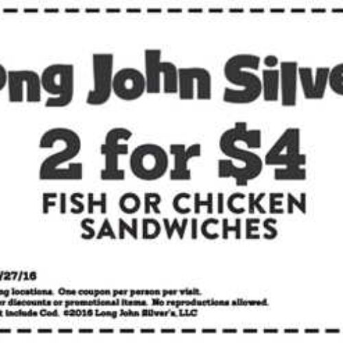 Long John Silver's - 2 For $4 Sandwiches - Expires 2/27