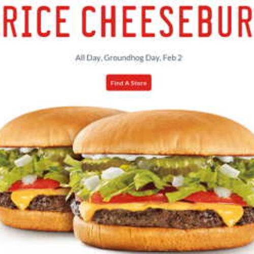 Sonic: Half Price Cheeseburgers - All Day Feb 2nd