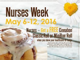 Cinnabon: Free Cinnabon or MiniBon For Nurses