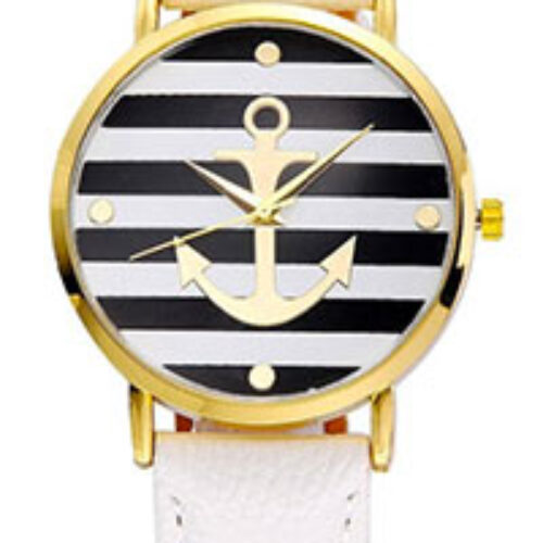 Women’s Leather Strap Anchor Watch Just $4.55 + Free Shipping