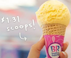 Baskin-Robbins: $1.31 Scoops on Aug 31st