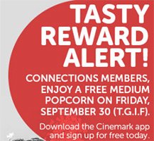 Cinemark: Free Popcorn - Sept. 30th