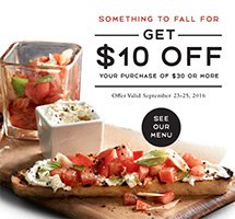 Macaroni Grill: Take $10 Off $30 Until 9/25