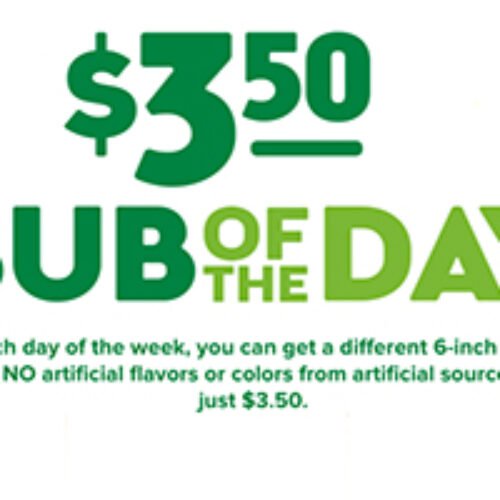 Subway 3.50 Sub Of The Day « Free 4 Seniors
