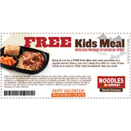 Noodles & Company: Free Kids Meal W/ Purchase - 10/31