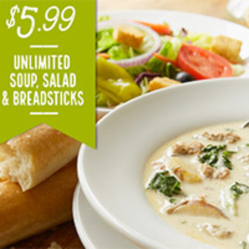 Olive Garden: $5.99 Unlimited Soup, Salad, Breadsticks ...