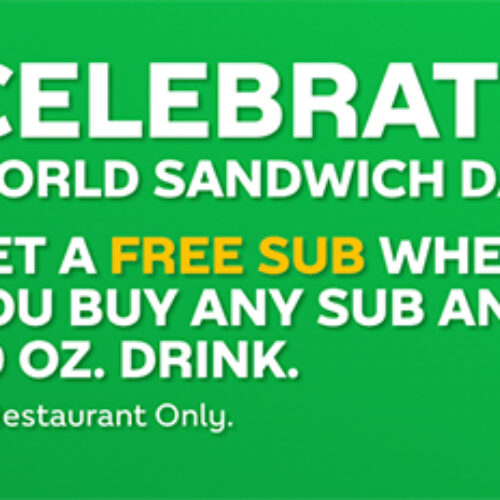 Subway: Free Sub W/ Sub & Drink Purchase - Nov 3