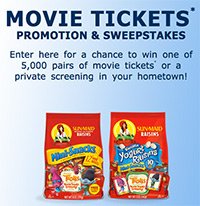 Sun-Maid: Win Movie Tickets