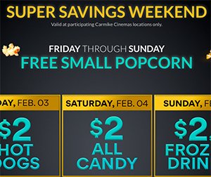 Carmike Cinemas: Free Small Popcorn Fri - Sun