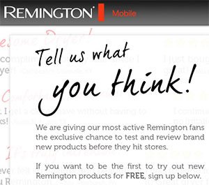 Remington Product Sampling Promotion