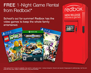 Free 1-Night Redbox Game Rental