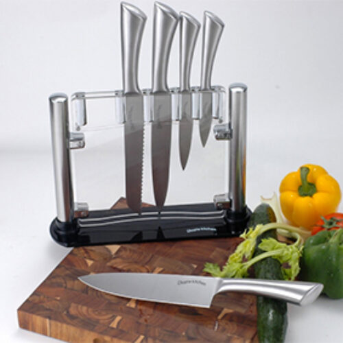 Utopia Kitchen Stainless Steel 5-Piece Knife Set & Stand Just $17.99
