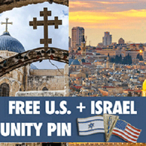 Free US + Israel Unity Pin