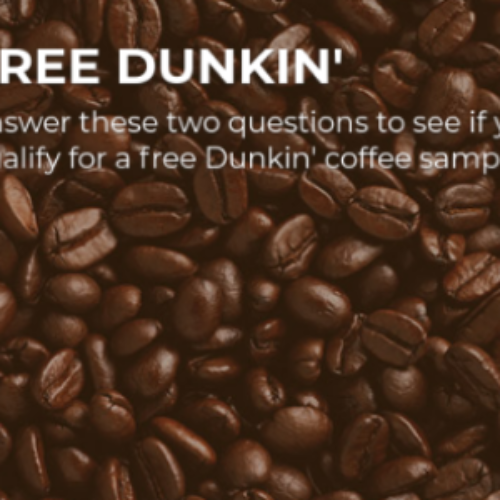 Free Dunkin' Donuts Coffee Sample