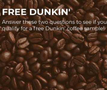 Free Dunkin' Donuts Coffee Sample