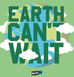 Free Earth Can't Wait Sticker