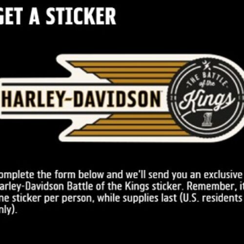 Free Harley-Davidson Battle of the Kings Sticker