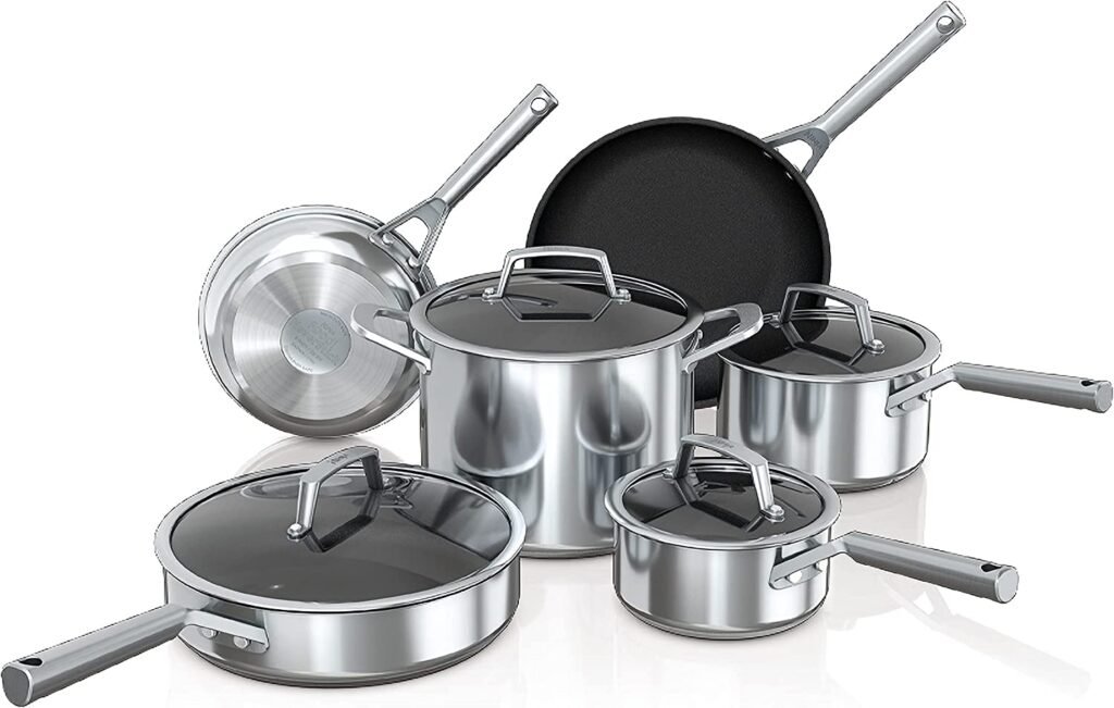 Ninja C69500 Foodi NeverStick Stainless 10-Piece Cookware Set Just amazon deals