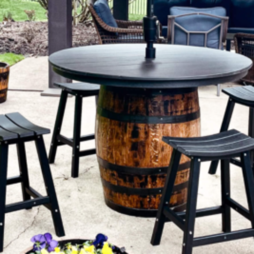 Whiskey barrel pub table - Enter the giveaway now!