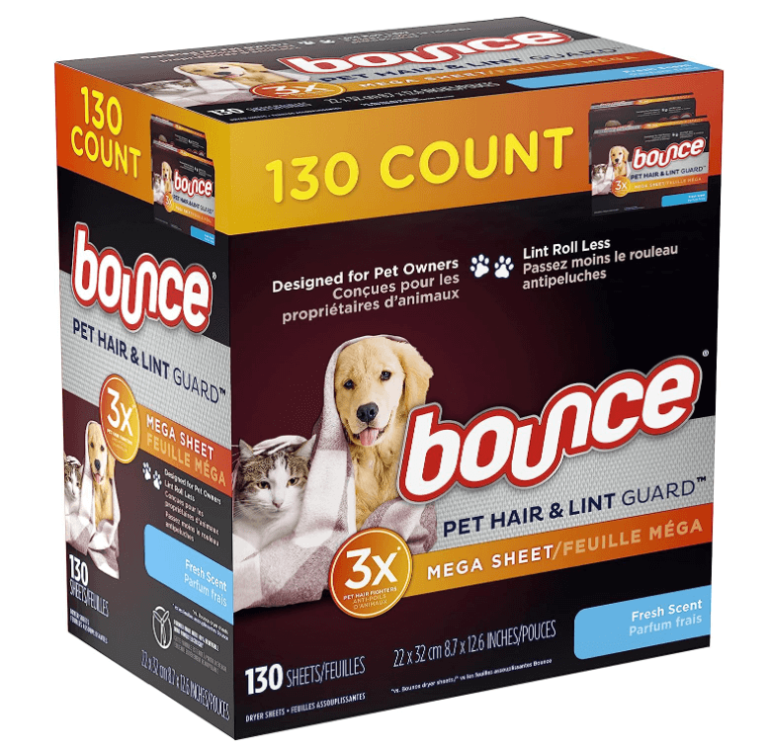 Bounce Pet Hair and Lint Guard Mega Dryer Sheets