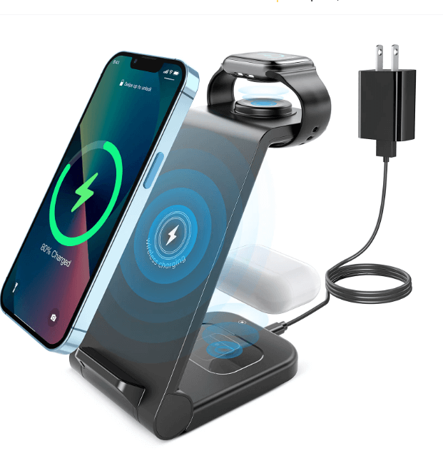 Fast Wireless Charger Station, 23W Wireless Charging Stand for iPhone 14