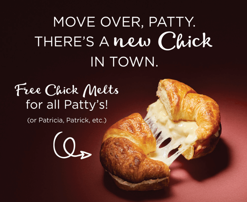 FREE Chick Melt Sandwich at Chicken Salad Chick
