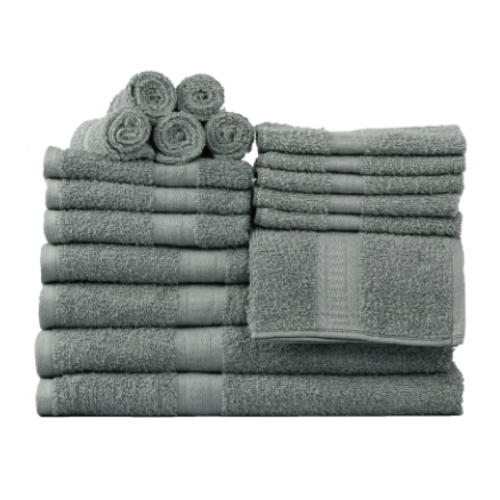 Mainstays Basic Solid 18-Piece Bath Towel Set Collection $19.98