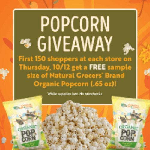 FREE sample bag of their Organic Popcorn
