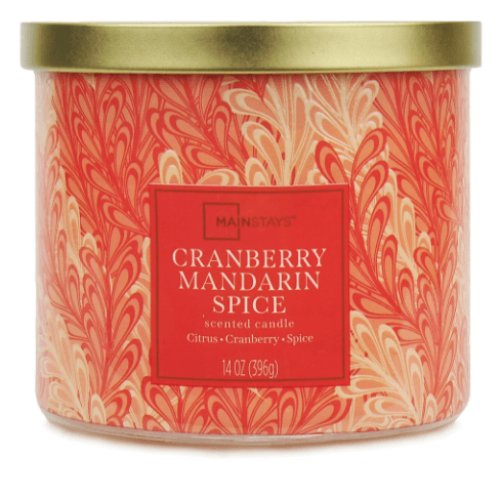 Mainstays Textured Wrap 3 Wick Cranberry Mandarin Spice Candle $5.97