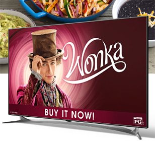 Win a 55" TV + WONKA Movie from Sharky's