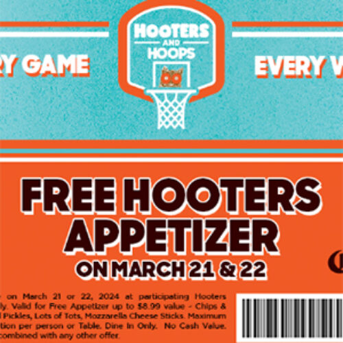 Hooters: Free Appetizer - March 21 & 22