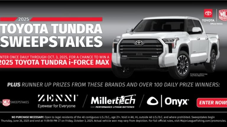 Win Big in the 2025 MLF Toyota Tundra Sweepstakes!