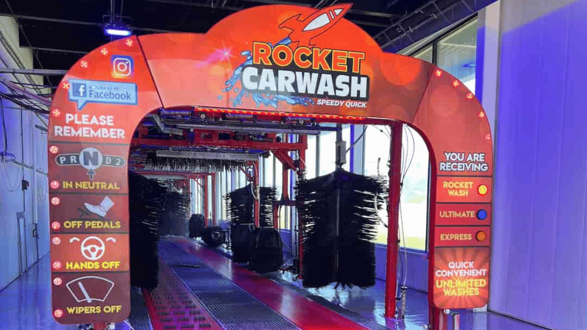 "Get a Free Car Wash at Rocket Carwash!"